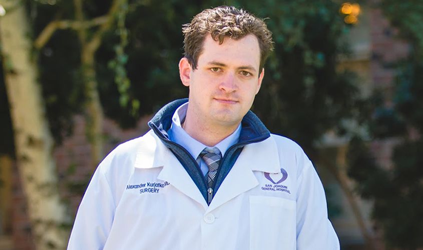 Dr. Alexander Kurjatko, a surgeon at San Joaquin General Hospital, wearing a white lab coat News