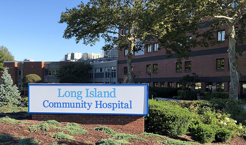 Architectural facade of the former LICH (Long Island College Hospital), recognized as America's first hospital to teach at the bedside.