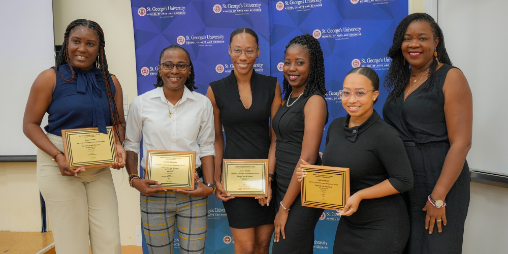 SGU School of Arts and Sciences students and faculty receiving awards and celebrating academic excellence at the annual SAS Awards Ceremony.
