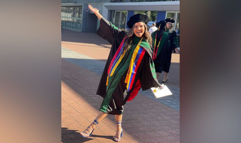 Proud SGU graduate at the School of Medicine (SOM) Class of 2022 commencement ceremony.