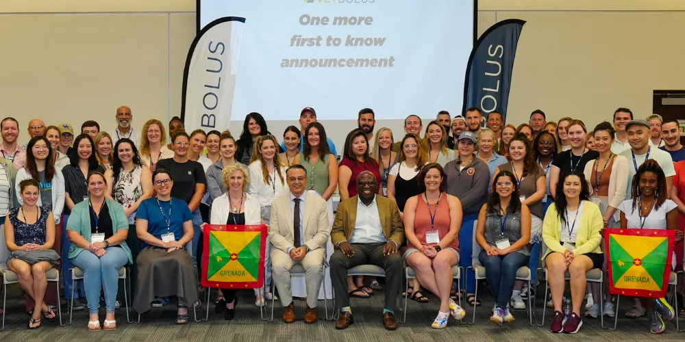 SGU administration and alumni with VetBolus Conference 2025 attendees