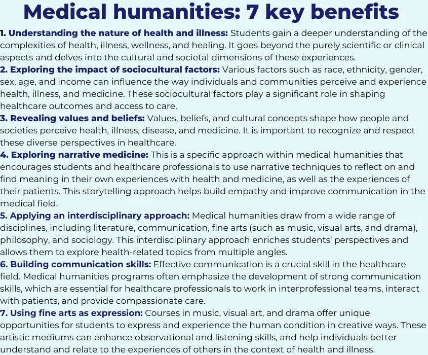 7 key benefits of the medical humanities 