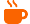 Orange icon of a steaming coffee cup