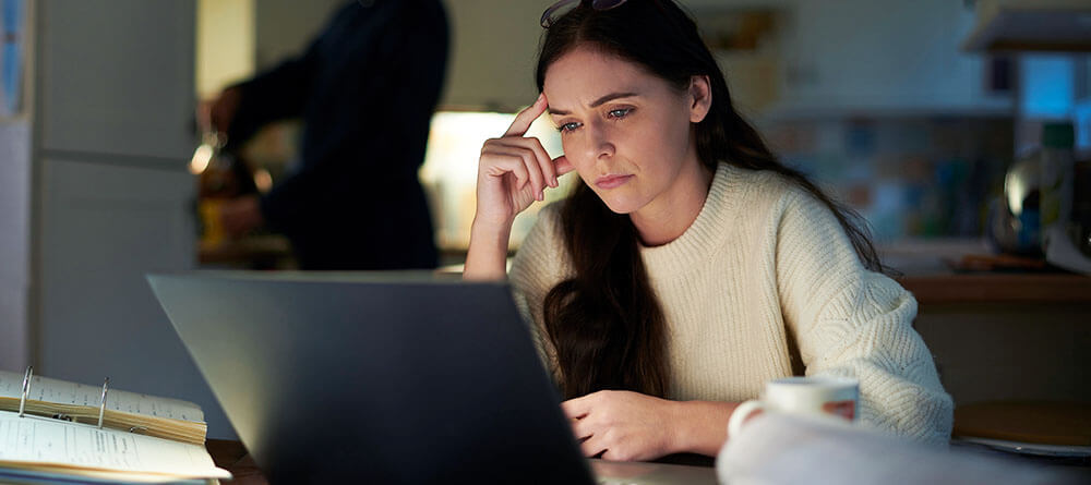 A pre-med student working on medical school application